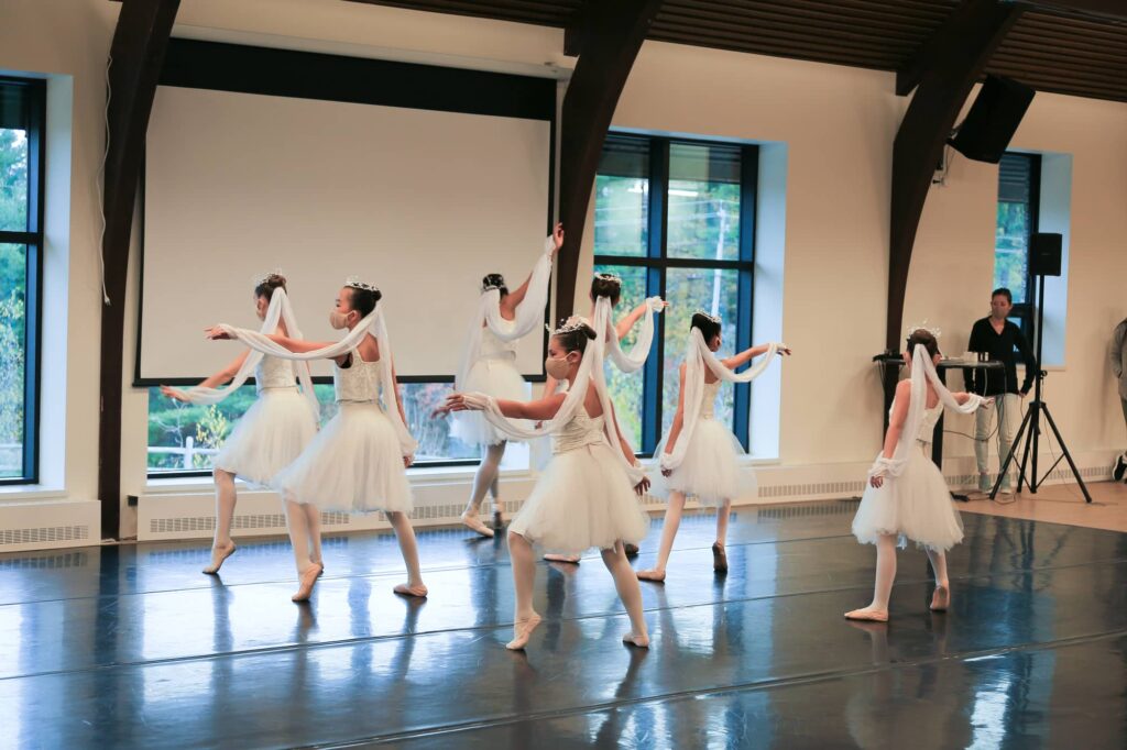 Dancers dance in Arlington Woods' updated fellowship hall. 